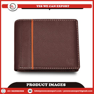 Portefeuille en cuir véritable de style vintage de luxe pour hommes, fait à la main, de qualité supérieure, fermeture à glissière, courte longueur, motif rayé, bas prix - Product Image 2