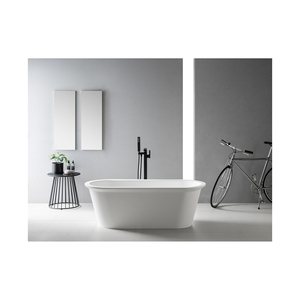 Bañera de mármol independiente de diseño tradicional elegante con escurridor, bañera de baño interior para adultos - Product Image 4