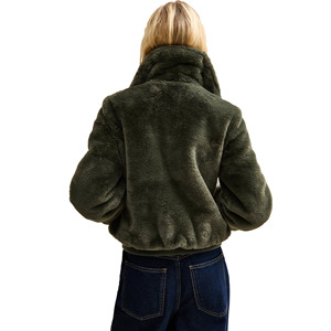 Chaqueta Bomber de Piel Cruda Personalizada para Mujer, Transpirable, de Lona con Cierre de Cremallera, Corte Regular para Otoño/Invierno, Marca Personalizada - Product Image 4