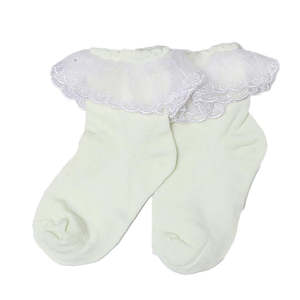 Girls <b>Frill</b> <b>Socks</b> - Light Green - Product Image 1