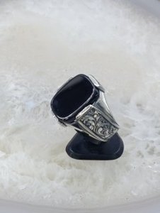 Bagues unisexes en argent 925 avec design gravé à la main, style islamique tendance, adaptées aux mariages - Product Image 3