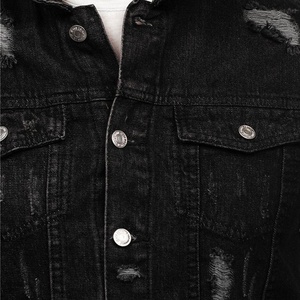 Chaqueta vaquera elástica larga transpirable para hombre, chaqueta vaquera para hombre, chaqueta vaquera lisa de invierno azul de algodón para hombre de talla grande - Product Image 2