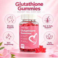 Gummies au glutathion avec collagène marin et vitamines pour la beauté de la peau, les cheveux, les ongles et le soutien osseux, 60 unités, marque privée OEM ODM