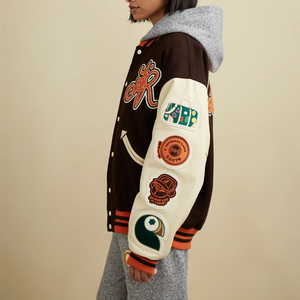 Femmes personnalisable Chenille broderie Varsity vestes nouvelle mode hiver XL manteau tricoté Letterman veste en gros - Product Image 3