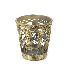 Organisateur de bureau artisanal en laiton massif de 3,5 pouces, porte-stylos - Product Image 1