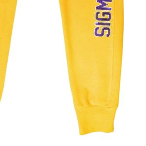 Sigma Gamma Rho SGRho Sequin Jogger Pantalon Or 100 Coton Brodé Crête Sequin Lettres Grecques Sororité Vie Grecque - Product Image 5