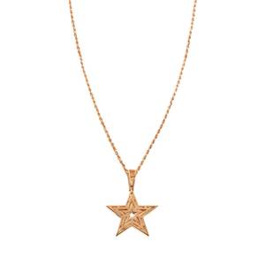 Colgante de estrella de Diamante Real de lujo en oro blanco de 10K Diseño solitario clásico para ocasiones especiales disponible para la venta - Product Image 5