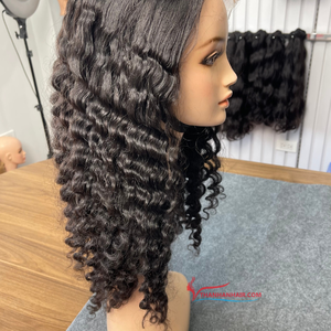 วิกผมหยิกอบไอน้ำสีธรรมชาติความยาวเต็ม100% ผมมนุษย์ชาวเวียดนาม - Product Image 1