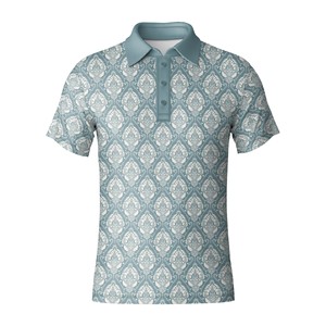 Vente en gros de chemises de golf tricotées à sublimation pour hommes, protection contre les UV en spandex/polyester, respirantes, à séchage rapide, fabriquées au Vietnam - Product Image 1