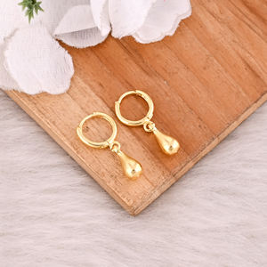 Boucle d'oreille minimaliste en laiton plaqué or jaune faite à la main cadeau d'anniversaire pour ses bijoux de charme boucles d'oreilles de mode - Product Image 3