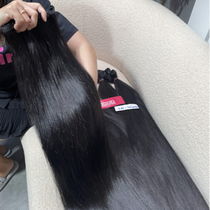 Pelo de trama recto sedoso humano vietnamita de alta calidad 100% pelo crudo vietnamita Color negro Natural precio razonable - Product Image 2