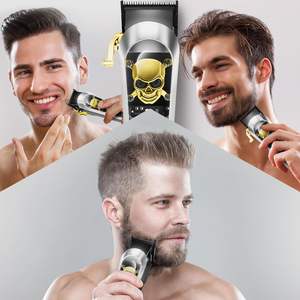 Tondeuse à cheveux professionnelle sans fil/filaire haute vitesse pour hommes avec écran LCD, 6 guides de coupe, réglable, en français, cadeau pour homme - Product Image 2