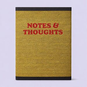 Carnet à couverture rigide avec notes moutarde et couverture en tissu - Product Image 1