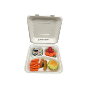 Modern Trending Economical Disposable 9X9 8X8 CLAMSHELL Lunch & Burger Box Sugarcane Bagasse Food Packaging for <b>Take</b> <b>Away</b> - Product Image 2