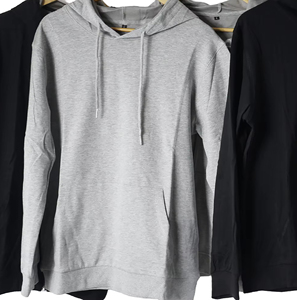 Sweat à capuche tricoté en coton 180GSM unisexe avec fermeture éclair incurvée personnalisée brodée Hip Hop pull surdimensionné décontracté pour hommes sweatshirts décontractés - Product Image 1