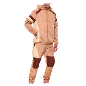 Ensemble coupe-vent pour homme, veste et pantalon imperméables légers, ensemble de survêtement, fermeture éclair intégrale, capuche, vêtements de sport décontractés, survêtement - Product Image 4