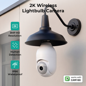 กล้องวงจรปิดหลอดไฟ E27 ความละเอียด 2K กล้องหลอดไฟ WiFi หมุนได้ 360 องศา °   กล้อง PTZ แพน-ทิลท์ พร้อมระบบตรวจจับมนุษย์ด้วย AI, ระบบมองเห็นในเวลากลางคืนแบบคู่, เสียงสองทาง - Product Image 1