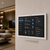 Panel de Control Inteligente para el Hogar de 10.1 Pulgadas RK3576S Android 14 con Barra de Luz LED RGB Lateral, Montaje en Pared POE, Modo Kiosco, Sistema Operativo Rooted
