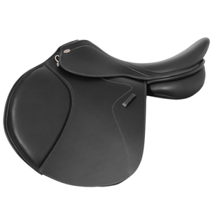 Selle anglaise en cuir réglable pour l'équitation de compétition, idéale pour les athlètes équestres de dressage et de saut d'obstacles - Product Image 1