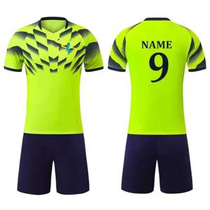 Conjunto de Uniforme de Fútbol de Última Moda para Adultos, Alta Calidad, Transpirable, Manga Corta, 100% Poliéster, Personalizable, Servicio OEM - Product Image 3