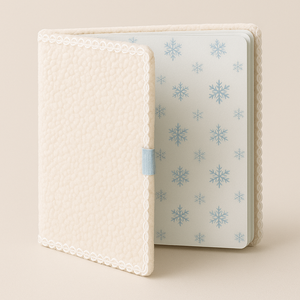 LABON adorabile orso polare taccuino ricamato con fiocco <span class=keywords><strong>di</strong></span> <span class=keywords><strong>neve</strong></span> Design tessuto morbido diario con chiusura elastica perfetta per l'inverno - Product Image 2