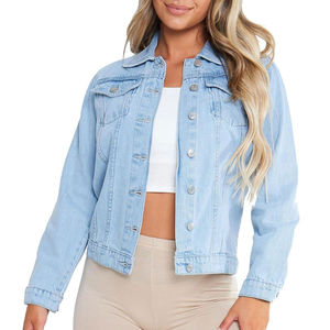 New fashion Women Denim Jacket Fabric <b>Jeans</b> Cotton hot Selling Top Trending Reasonable Rate Women Denim Jacket High Quality - Product Image 1