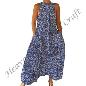Indian Hand Block Print <b>Jumpsuit</b> Soft Cotton Spring <b>Jumpsuit</b> Summer For Women With Zipper Closer For Spring/Summer Adults - Product Image 5