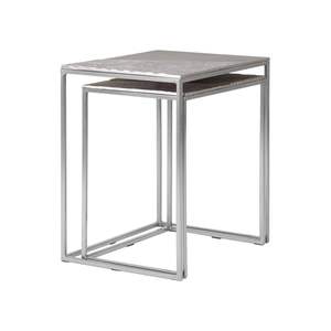 Mesas Nido Metálicas Plateadas Contemporáneas con Cubiertas Negras, Diseño Moderno y Elegante para Decoración del Hogar, Juego Premium - Product Image 5