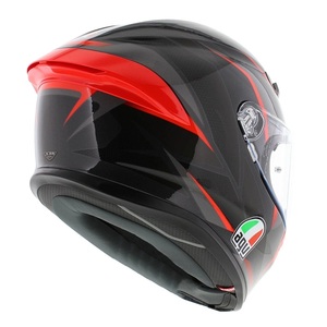 AGV K6 S Slashcut Negro Brillante Rojo, Casco Integral para Motocicleta, Nuevo E2206! - Product Image 3