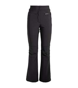 Pantalon large pour femme en laine, coupe régulière, taille mi-haute, couleur noire, avec poche zippée, marque personnalisée - Product Image 1