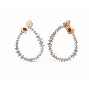 Boucles d'oreilles en or 9 carats de qualité supérieure, cadre céleste Vénus, diamants ronds, bijoux de laboratoire, vente en gros, fournisseur OEM, exportateur B2B - Product Image 4