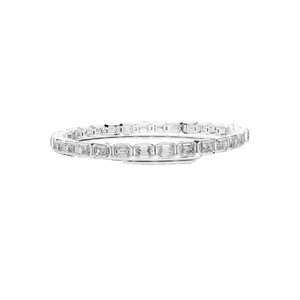 Bracelet en diamant de laboratoire taille émeraude 9,3 carats, clarté VVS-VS EF, or 18 carats, 14 carats, 10 carats et argent 925, or rose, or jaune, or blanc - Product Image 3