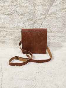 Bolso de Hombro Estilo Bohemio Marroquí para Mujer con Patrón Geométrico, Cuero Natural, Forro de Cuero Genuino, Cierre de Solapa - Product Image 4