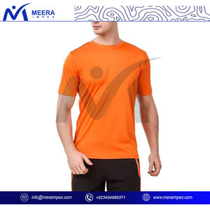 Camiseta Premium para hombre 100% algodón liso de manga corta transpirable cómoda Camiseta de cuello redondo para deportes y uso diario informal - Product Image 2