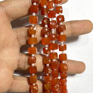 ลูกปัดรูปทรงกล่องเหลี่ยมเพชรพลอยสีส้มขนาด7-8มม. สำหรับทำเครื่องประดับ - Product Image 5