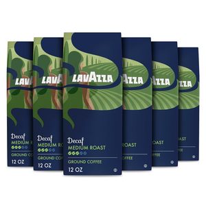 Café moulu décaféiné Lavazza, torréfaction moyenne, 100% Arabica, sachet de 12 oz (lot de 6) - Product Image 1