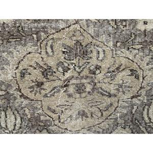 Tapis vintage 5x8,5 pieds, tapis persan turc brun en laine - Product Image 5