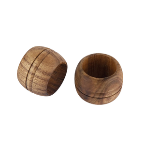 Anneaux de serviette en bois naturel faits à la main, écologiques, design moderne, pour les décorations de table de mariage et la décoration de la salle à manger - Product Image 4