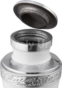 Ensemble de 4 urnes souvenir en aluminium émaillé blanc dans une boîte en velours - Product Image 5