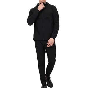 Hombres Negro Ropa de Entrenamiento Jogging Poliéster Ligero Cómodo Diseño Personalizado Gimnasio Fitness Deportes Chándales - Product Image 1