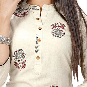 High Quality OEM Service Autumn Winter Women's Casual Cotton <b>Kurtis</b> with Customized Design Custom Logo Color & Size Pakistan - Product Image 6