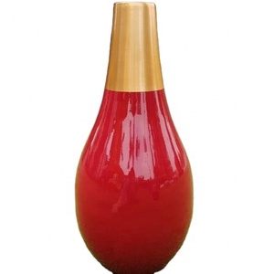 Jarrón de bambú hilado con diseño navideño pulido rojo con diseños personalizados únicos para la decoración del hogar y la cocina hecho en Vietnam - Product Image 1