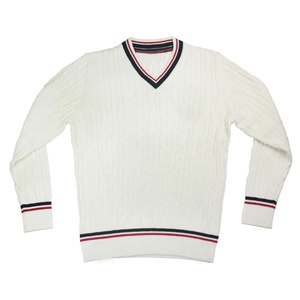 เสื้อสเวตเตอร์ถักอะคริลิคคอวีเสื้อสเวตเตอร์ถักปักลายด้วยกำมะหยี่เสื้อสเวตเตอร์มหาวิทยาลัย - Product Image 1