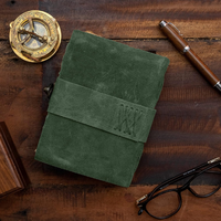 Vintage Journal Premium A5 Unruled 200 Page Diary Hecho a mano Reciclado Deckle Edge Paper Green Notebook Premium Leather Sketchbooks