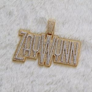 Colgante de letra helada, abalorio de moissanita personalizado, Plata de Ley 925, chapado en oro/plata, certificado IGI, Oficina para mujer/carrera Hip Hop - Product Image 2