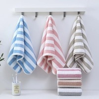 Ensemble de serviettes de bain rectangulaires en microfibre tissée, rayées, très absorbantes, séchage rapide, écologiques, douces, style cabana, pour plage, adultes, hôtel