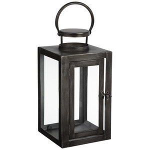 Vente en gros de lanternes et bocaux à bougie en métal et en verre faits à la main, décorations d'éclairage de Noël à la maison au fini noir en vrac - Product Image 5