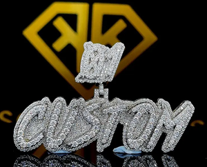 Custom Letter Hip Hop Pendant, Custom Your Letter, Men's Hip Hop <b>Number</b> Pendant, Moissanite Pendant, Ice Out Hip Hop Jewelry - Product Image 1