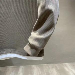 Automne nouvelle mode coréenne hommes pulls à capuche décontractés tout match avec manches longues grande taille haut ample motif solide - Product Image 5