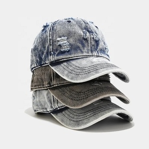 2025 nouveaux chapeaux de Style Vintage lavé de haute qualité Logo personnalisé broderie en détresse RCotton 6 panneaux casquettes de Baseball unies - Product Image 2